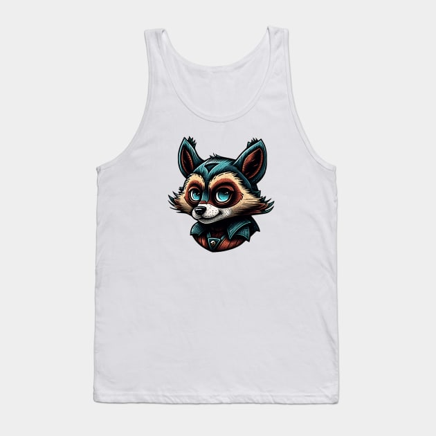 Cartoon style raccoon Tank Top by stkUA